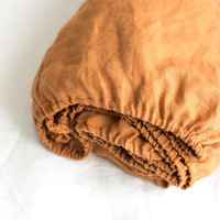 Nouvelle drap-housse 100 % lin couleur unie ultra doux avec élastique