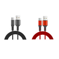 Kabel Charger Micro USB OEM ODM Berbahan Nilon Kepang Warna-warni dengan LOGO Kustom