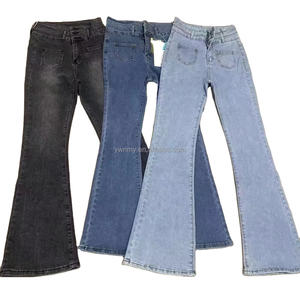 高弹力宽松休闲女装牛仔裤厂家库存牛仔货裤3D图案嘻哈可爱街装风格腰中国 - Product Image 1