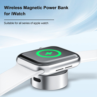 Pengisi Daya Aluminium 2-in-1 Portabel 2.5W Pengisi Daya Nirkabel Magnetik dan Power Bank 500mAh untuk Apple Watch