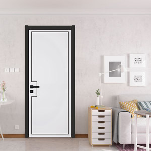 Porta Interna B1061 con Telaio in Legno Massello e Design in <span class=keywords><strong>Teak</strong></span>, Insonorizzata e Impermeabile per Camera da Letto, Cucina, Ospedale e Bagno - Product Image 1