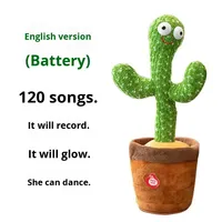 Cactus musical parlant et dansant personnalisé, plante enchantée, fleur en peluche douce, jouet de 32 cm pour nourrissons et tout-petits, soulagement du stress