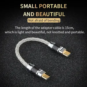 Câble Audio OTG en argent sterling 5N 8 cœurs Type C à Type C à Pour <span class=keywords><strong>Apple</strong></span> à USB-A USB-B Pour HiFi Casque OTG adaptateur T0228 - Product Image 6