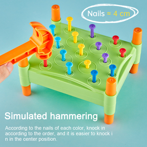 Enfants coloré <span class=keywords><strong>marteau</strong></span> ongles jouets Montessori motricité fine <span class=keywords><strong>jeu</strong></span> éducatif Cognition sensorielle pour enfants en plastique - Product Image 5
