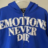 Sweat-shirts de luxe pour hommes avec strass thermocollés, imprimé lettres, à capuche zippée, style streetwear, collection Mixed Emotion