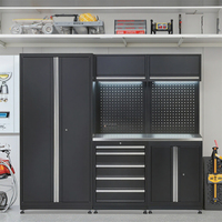 Station d'établi de réparation automobile en acier durable Armoire combinée haute avec 2 armoires murales Rangement d'outils personnalisable OEM