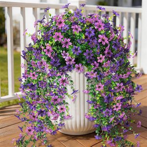 Bouquet de fleurs d'eucalyptus artificielles 30cm-100cm, fleurs en soie, panier suspendu extérieur, décoration maison et bureau - Product Image 1