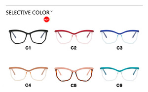 HISTOIRE Lunettes optiques à verres transparents Lunettes bloquant la lumière bleue à monture transparente Lunettes d'ordinateur irrégulières pour femmes - Product Image 6