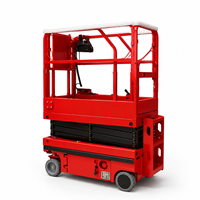 Mini plateforme élévatrice à ciseaux entièrement électrique avec direction hydraulique, hauteur maximale de 4,8 m, jambes pliables