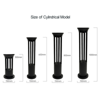 Lampe solaire LED cylindrique et carrée en aluminium, écologique, étanche, pour allée et jardin