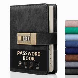 Password Keeper A5 Spiral Hardcover PU Leather Address <b>Book</b> High Quality Thick Design Pages Diary with Lock - Product Image 1