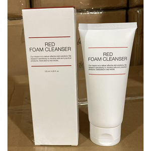 Limpiador facial en espuma roja de 120 g, limpia profundamente, elimina las impurezas, controla el sebo, cuidado de la piel coreano, adecuado para todo tipo de piel. - Product Image 1