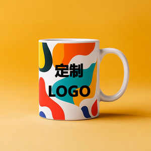 Custom <b>Ceramic</b> Mug 11oz Logo Printing Advertising Gift Coffee <b>Cup</b> Zibo Origin Single <b>Cup</b> With Handle Solid Color Pattern - Product Image 1
