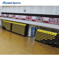 Sièges télescopiques pliants Avant Sports pour stades, gymnases intérieurs, gradins mobiles, terrains de basketball et tribunes