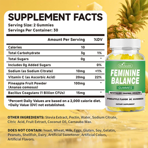 BIOCCHN Private Label Health <strong>Food</strong> <strong>Supplement</strong> Vegan 60 Gummies Probiotics for Vaginal Health <strong>Probiotic</strong> Gummies for Women - Product Image 2