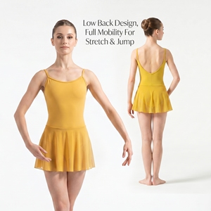Camisole Skirted Ballet Leotard Thin Spaghetti Strap Mesh Skirt <b>Dance</b> <b>Dress</b> for Ballet Jazz Contemporary Daily Training - Product Image 3
