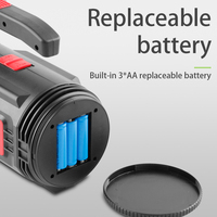 Projecteur LED avec kit d'outils intégré, lumière longue portée, 2 modes, rechargeable par USB, lampe de camping d'urgence pour l'extérieur