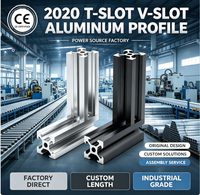 Profil Ekstrusi Aluminium T Slot V Slot 2020, Rangka Aluminium Industri Desain Kustom, Langsung dari Pabrik Dengan Sertifikasi CE