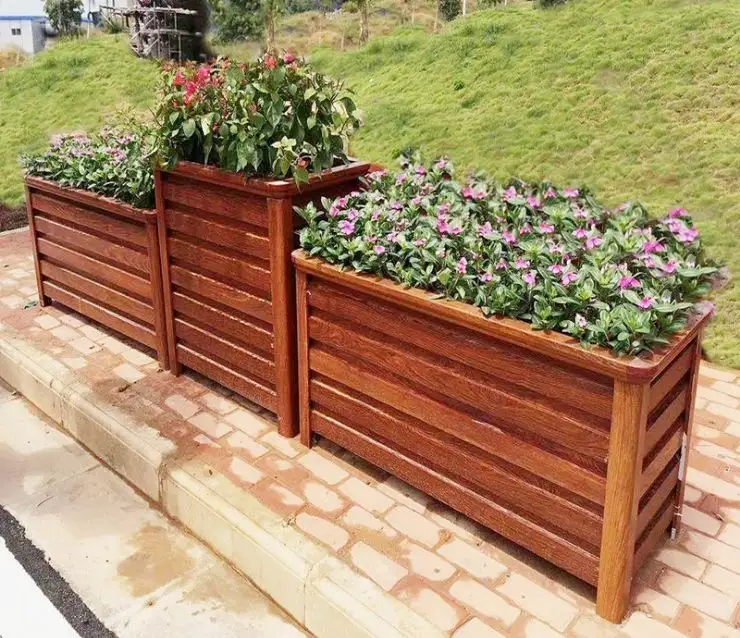 Factory Wholesale High Quality Metal Garden flower plant boxes aluminum assembled planter pots