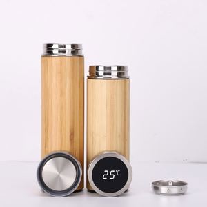 Taza Térmica de Acero Inoxidable 304 de Doble Pared con Tapa de Bambú Clásica Personalizada, 12/15/17 oz, Libre de BPA, a Prueba de Fugas, con Asa, para Regalo - Product Image 4