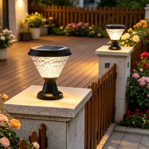 Lampe solaire pour poteau extérieur, lampe de jardin carrée, lampe de portail, lampe de chemin, éclairage ambiant 12 heures - Product Image 2