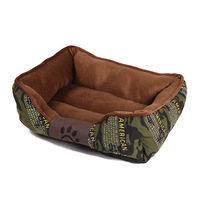 Hersteller Großhandel Hochwertige Super Soft Designer Stoff Hunde bett Wasch bares Haustier bett Hunde kissen Tarnung Luxus Hunde bett