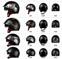 Casque ouvert vintage pour moto, demi-casque avec visière solaire intégrée, coque ABS, équipement de conduite estival pour cruiser et chopper