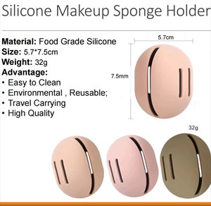 <b>Hot</b> Sale Wholesale High Quality Beauty Egg Holder Make up Case Stand <b>Container</b> Silicone Makeup Sponge Silicone Make up Holder - Product Image 6