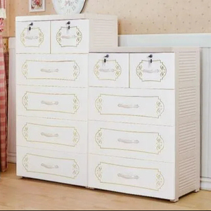 خزانة ملابس بلاستيكية للأطفال على الطراز الأوروبي، خزانة ملابس للأطفال بخمس طبقات للتخزين البلاستيكي - Product Image 1