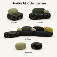 Canapé italien moderne et luxueux en tissu pavé Ensemble minimaliste pour plusieurs personnes Design de salon gratuit Combinaison irrégulière