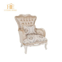 Canapé 3 places de style français, luxe moderne, tissu rose, cadre en bois massif blanc, design carré, rembourrage en éponge