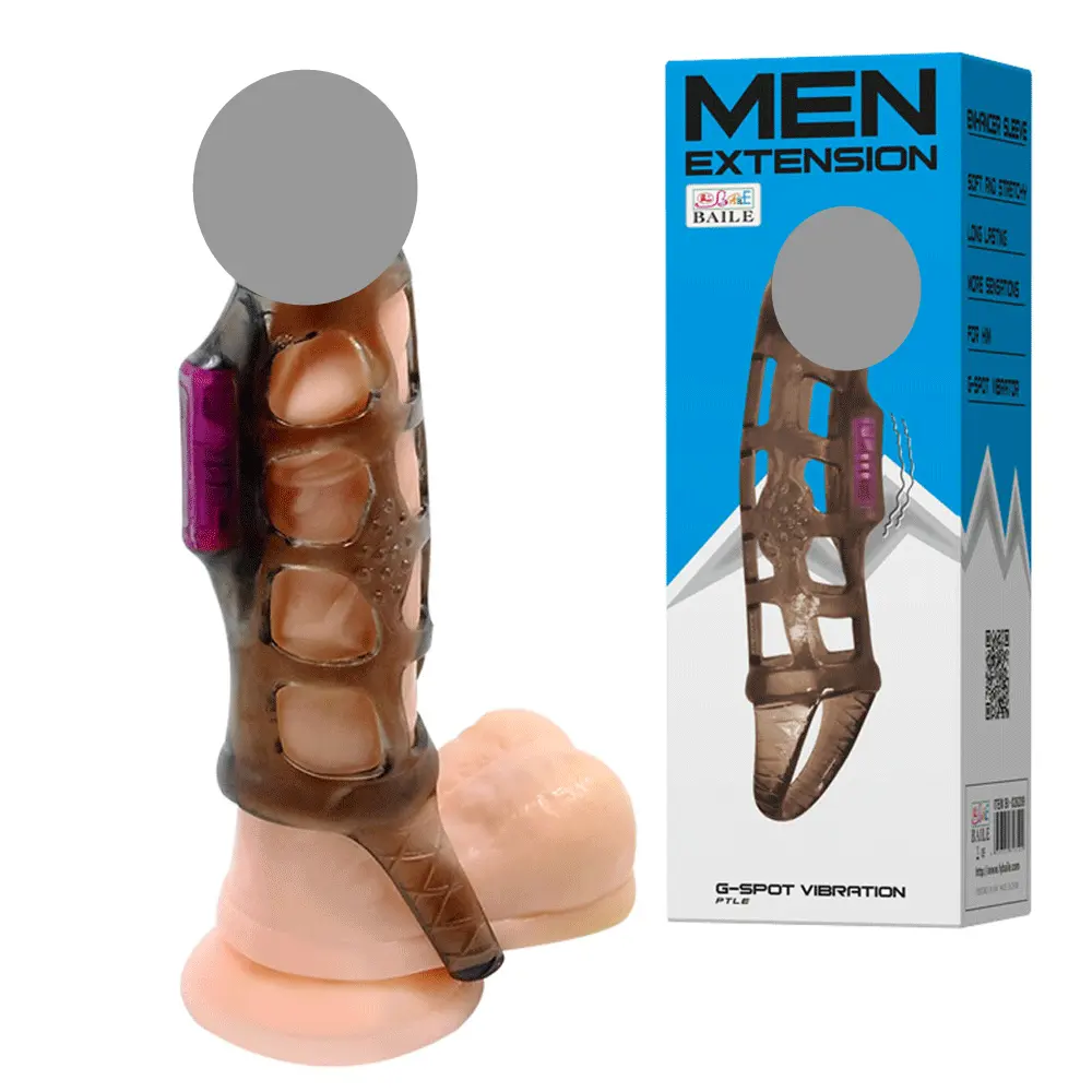 Top seller uomo Extension pene manica con G-spot vibratore giocattoli del sesso del pene cover