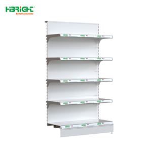 Étagères de supermarché à 5 niveaux, blanches, simple face, avec porte-étiquettes de prix pour les magasins de proximité et les épiceries - Product Image 1