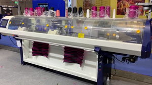 Simple Computerized Flat Knitting <b>Machine</b> Price 10G with Double Head <b>Running</b> for Make Jacquard Polo Collars & Cuffs - Product Image 3