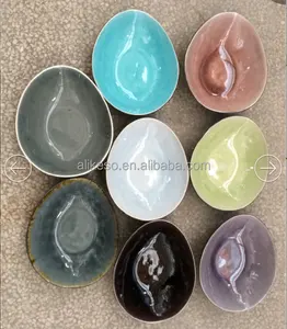 colorful reactive glaze bowl/modern shape design stoneware dinner bowl