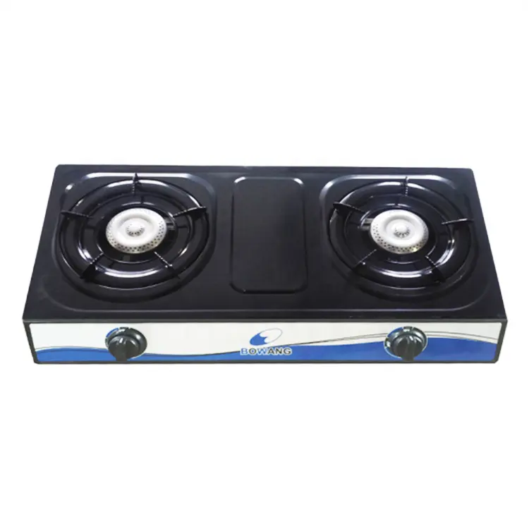 Factory Direct Black Panel Hochwertiger Kochherd 2-Flammen-Gaskocher für die Küche zu Hause