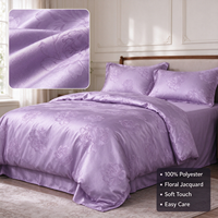 Ensemble de literie sur mesure en tissu jacquard brodé 100% polyester, écologique, respirant, résistant à la décoloration, 120 GSM, housse de couette, drap de lit