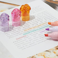6 couleurs, mini marqueurs fluorescents pastel en forme de patte de chat, sans danger pour les enfants, kit de fournitures scolaires pour le dessin et l'art, surligneurs