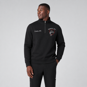 Sweat-shirt personnalisé anti-rétrécissement à quart de zip pour infirmière de soins néonatals, pull pour professionnel de la santé néonatale avec motif pieds de bébé, hiver/automne/printemps/été - Product Image 5