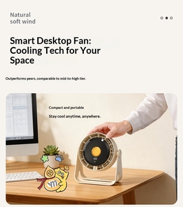 ยันมีพัดลมตั้งโต๊ะ พัดลมพกพา 2000mAh รีโมทจับเวลา พัดลมปรับระดับได้ 5 ระดับ พัดลมตั้งโต๊ะไร้สาย - Product Image 4