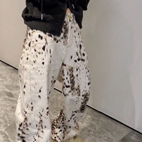 Nouveaux jeans en denim pour femmes, style streetwear, luxe discret, 2025 |   Pantalon droit ample à imprimé léopard Splash Ink