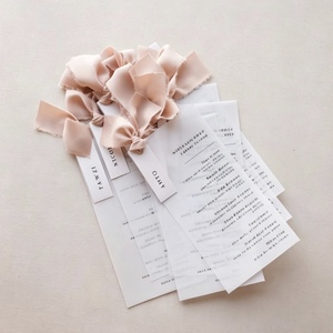 Custom Printed Cotton Paper Greeting <b>Cards</b> with Satin Ribbon Hot Stamping Offset Printing-Elegant Art Design - Product Image 1