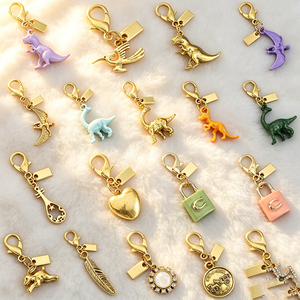 <b>Cute</b> Assorted Enamel Metal Charms Lobster Clasp Keychain <b>Bear</b> Flower Cherry Pendant Aesthetic Bag Decor Key Accessories For Girl - Product Image 5