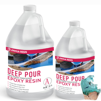 Kit de résine époxy 2:1 pour 2 à 4 pouces, auto-nivelant, transparent, anti-jaunissement, pour comptoirs, fleurs séchées, artisanat et moulage profond