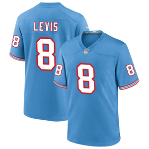 Maillot de football américain personnalisé Oilers Throwback Tennessee, brodé, uniforme pour jeunes, vêtements de sport, bleu clair - Product Image 4