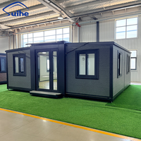 Maison conteneur préfabriquée extensible de luxe à 2 chambres, de haute qualité, portable et mobile, en acier