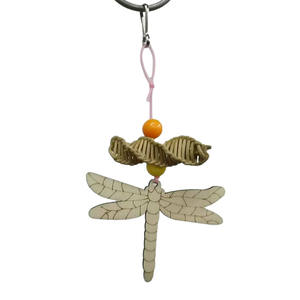 Venta caliente de 2 piezas de ratán cruzado tejido pájaro juguete loro morder libélula de madera y flor floreciente Color al azar - Product Image 2