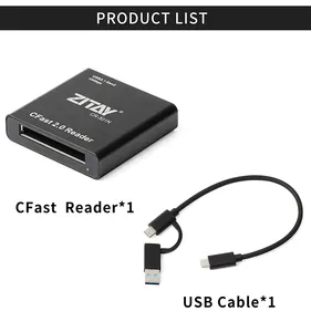 ZITAY CFast Card Reader USB 3.1 Gen2 USB C CFast 2.0 Card Reader Memory Card Adapter Compatible For ZCAM RED Komodo URSA