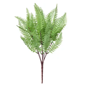 Lorenda YBSY011 Frosted Faux Nep-Plant Perzische Leaf Stengels Bos Groen Plastic Fern Bladeren Kunstmatige Perzische Gras