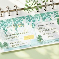 Bloc-notes botanique en aquarelle, 100 feuilles, mini-notes autocollantes florales, bloc-notes détachable, journal, scrapbooking, papeterie, cadeau